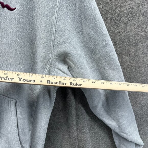Champion Reverse Weave Hoodie Mens Small Gray Embroidered Logo Sweatshirt - Picture 5 of 10
